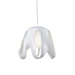 Phantom 50cm Pendant 1 Light E27, Gloss White/Frosted White Glass/Polished Chrome