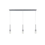 Baymont Polished Chrome 3 Light E27 Universal Linear Pendant, Suitable For A Vast Selection Of Shades 3m