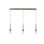 Baymont Antique Brass 3 Light E27 Universal Linear Pendant, Suitable For A Vast Selection Of Shades 3m