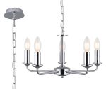 Banyan 45cm 5 Light Multi Arm Pendant Without Shade, c/w 1.5m Chain, E14 Polished Chrome