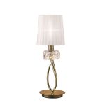 Loewe Table Lamp 1 Light E14 Small, Antique Brass With White Shade (4737)