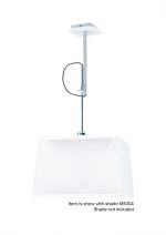 Habana Telescopic Square Pendant 1 Light WITHOUT SHADE E27, Matt White/Polished Chrome