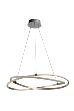 Infinity 51cm Pendant 42W LED 3000K, 3400lm, Silver/Polished Chrome/White Acrylic, 3yrs Warranty