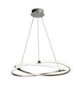 Infinity 71cm Pendant 60W LED 3000K, 4500lm, Dimmable Silver/Polished Chrome/White Acrylic, 3yrs Warranty
