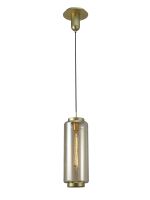 Jarras Pendant 20cm Round, 1 x E27 (Max 40W), Matt Gold/Cognac Glass, 1 Year Warranty