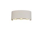 Leoni Up & Downward Lighting Wall Light, 6W LED 3000K, Sand White, 500lm, IP54, 3yrs Warranty