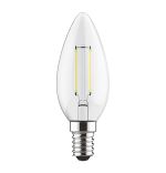 Value Classic LED Candle E14 2W Warm White Lamp, 3000K, 250lm, (Clear), 3yrs Warranty