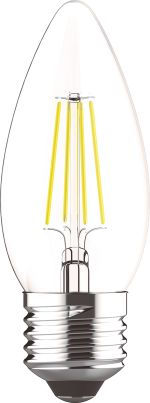 Value Classic LED Candle E27 Dimmable Lamp 4W Warm White 2700K  470lm, Clear Finish, 3yrs Warranty