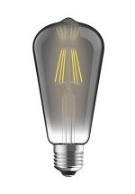 Value Vintage LED Rustica Tradition Tip ST64 E27 6.5W Dimmable Lamp 4000K Natural White, 710lm, Smoke, 3yrs Warranty
