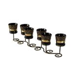 (DH) Mika Mosaic Candle Holder Black/French Gold