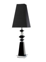 (DH) Galata Table Lamp 1 Light E27 With Black Shade Black/Crystal