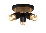 Koko 31.5cm 3 Light Round Spotlight GU10, Black / Painted Gold