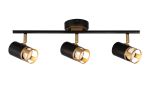 Koko 3 Light Linear Bar Spotlight GU10, Black / Painted Gold
