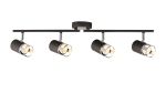 Koko 4 Light Linear Bar Spotlight GU10, Graphite / Polished Chrome