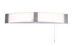 Aceto Bathroom Wall Lamp c/w Shaver Socket & Pull Switch, 1 x 10W LED, 4000K, 900lm, IP44, Polished Chrome, 3yrs Warranty