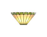 Adolfo Tiffany Wall Lamp, 2 x E14, Green/Cream/Crystal