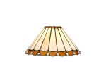 Adolfo Tiffany 30cm Non-Electric Shade, Amber/Cream/Crystal. Suitable For E27 or B22 Pendants