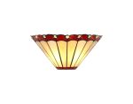 Adolfo Tiffany Wall Lamp, 2 x E14, Red/Cream/Crystal