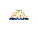 Adolfo Tiffany 30cm Non-Electric Shade, Blue/Cream/Crystal. Suitable For E27 or B22 Pendants