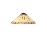 Adolfo Tiffany 40cm Shade Only Suitable For Pendant/Ceiling/Table Lamp, Grey/Cream/Crystal