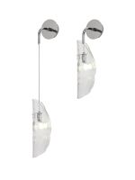 Alfonso Adjustable Wall Light, 1 x G9, Polished Chrome/Clear Glass
