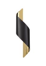 Allegra Wall Lamp Large, 1 x 8W LED, 3000K, 640lm, Sand Black/Gold, 3yrs Warranty