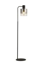 Brandroot Large Floor Lamp, 1 Light E27, Black / Smoke Fade Glass