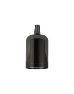 Briciole 4.7cm Lampholder Kit, Black Chrome, E27 c/w Cable Clamp & Deeper Shade Ring, Suitable For Shades & Cages