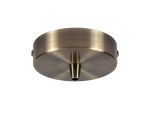 Briciole 10cm Canopy/Ceiling Rose Kit, Antique Brass, c/w Cable Clamp