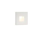 Cara Recessed Square Glass Fronted Wall Lamp, 1 x 1.8W LED, 3000K, 70lm, IP65, White, 3yrs Warranty