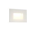 Cara Recessed Rectangle Glass Fronted Wall Lamp, 1 x 3.3W LED, 3000K, 145lm, IP65, White, 3yrs Warranty
