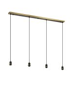 Jestero 1.3m Linear Suspension (FRAME ONLY), 4 Light E14, Brass / Satin Black