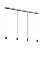 Jestero 1.3m Linear Suspension (FRAME ONLY), 4 Light E14, Satin Nickel / Satin Black