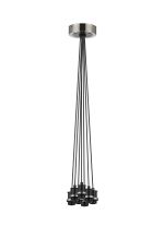 Jestero 18cm Round Cluster Suspension (FRAME ONLY), 7 Light E14, Satin Nickel / Satin Black