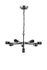 Jestero 59cm Pendant (FRAME ONLY), 8 Light E14, Satin Nickel / Satin Black