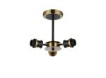 Jestero 29cm Semi Ceiling (FRAME ONLY), 3 Light E14, Brass / Satin Black