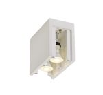 Castelmagno Rectangular Ceiling, 2 x GU10 (Max 25W), White Paintable Gypsum