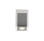 Castelmagno 1 Light Square Ceiling GU10, White Paintable Gypsum With Polished Chrome Cover