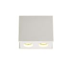 Castelmagno 2 Light Rectangular Ceiling GU10, White Paintable Gypsum With Matt White Cover