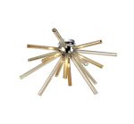 Cazzimperio 72cm Semi Flush 8 Light G9, Amber & Champagne/Polished Chrome