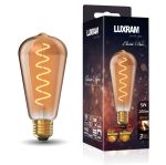 Classic Deco LED Rustica Tradition Tip/S ST64 E27 Dimmable Lamp 5W 1800K Extra Warm White, 280lm, Gold Finish, 3yrs Warranty