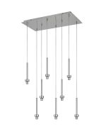 Giuseppe Polished Chrome 8 Light G9 Universal 2m Drop Rectangle Multiple Pendant (FRAME ONLY), For A Vast Range Of Glass Shades