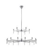 Giuseppe 105cm Polished Chrome 20 Light G9 Universal Telescopic 2-Tier (FRAME ONLY), For A Vast Range Of Glass Shades