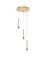 Giuseppe 30cm French Gold 3 Light G9 Universal 2m Drop Round Multiple Pendant (FRAME ONLY), For A Vast Range Of Glass Shades
