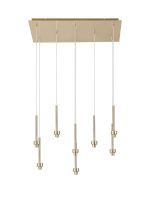 Giuseppe French Gold 8 Light G9 Universal 2m Drop Rectangle Multiple Pendant (FRAME ONLY), For A Vast Range Of Glass Shades