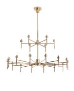 Giuseppe 105cm French Gold 20 Light G9 Universal Telescopic 2-Tier (FRAME ONLY), For A Vast Range Of Glass Shades