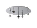 Giuseppe 45cm Polished Chrome Round 5 Light G9 Universal Flush Light (FRAME ONLY), For A Vast Range Of Glass Shades