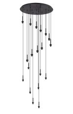 Giuseppe 75cm Satin Black 19 Light G9 Universal 3.5m Round Multiple Pendant (FRAME ONLY), For A Vast Range Of Glass Shades