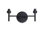 Giuseppe Satin Black 2 Light G9 Universal Switched Wall Lamp (FRAME ONLY), For A Vast Range Of Glass Shades