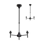 Giuseppe 40cm Satin Black 3 Light G9 Universal Telescopic/Semi Flush (FRAME ONLY), For A Vast Range Of Glass Shades